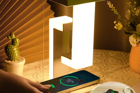 Novelty Floating Lamp with 10 W Detachable Wireless Charger Decorative Light for Bedroom/Office
