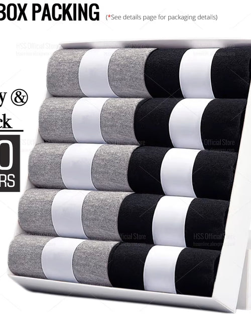 Load image into Gallery viewer, 5/10 Pairs Men'S Cotton Blend Socks Black Business Men Socks Soft Breathable Summer Winter for Male Socks plus Size (6.5-14)
