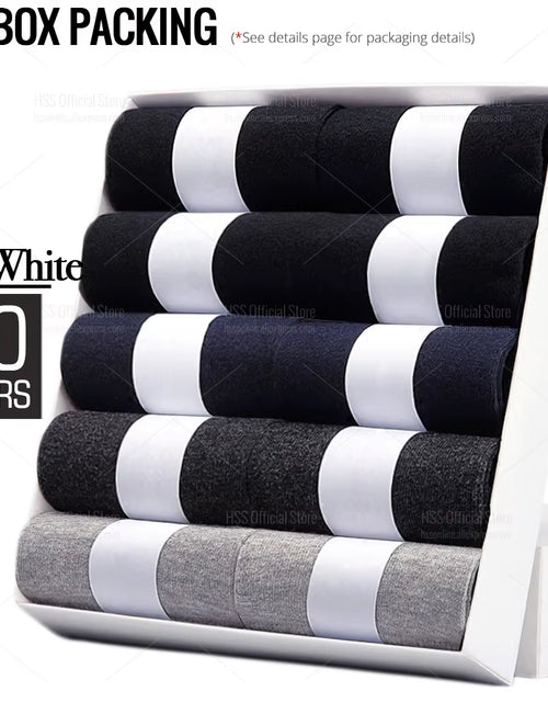 Load image into Gallery viewer, 5/10 Pairs Men'S Cotton Blend Socks Black Business Men Socks Soft Breathable Summer Winter for Male Socks plus Size (6.5-14)
