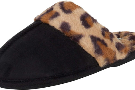 Women'S Comfy Faux Fur House Slipper Scuff Memory Foam Slip on Anti-Skid Sole