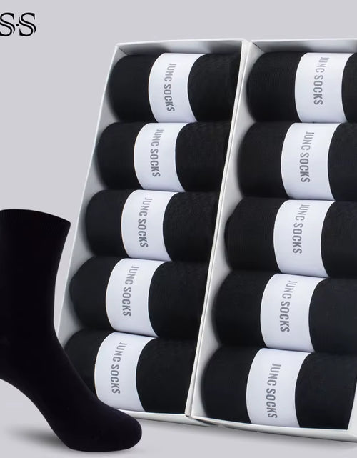Load image into Gallery viewer, 5/10 Pairs Men'S Cotton Blend Socks Black Business Men Socks Soft Breathable Summer Winter for Male Socks plus Size (6.5-14)
