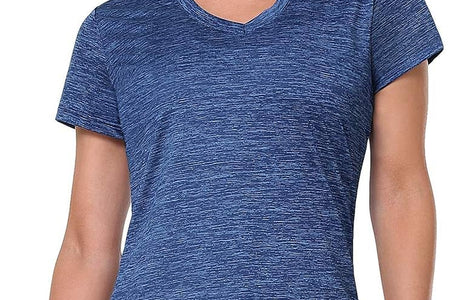 5-Pack Women'S Short Sleeve Dry Fit T-Shirt Moisture Wicking Athletic V-Neck Tee