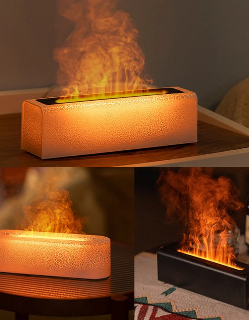 Load image into Gallery viewer, KINSCOTER Essential Oil Aroma Diffuser Flame Air Humidifier Ultrasonic Cool Mist Difusor with RGB Realistic Fire Night Light
