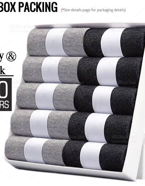 Load image into Gallery viewer, 5/10 Pairs Men'S Cotton Blend Socks Black Business Men Socks Soft Breathable Summer Winter for Male Socks plus Size (6.5-14)
