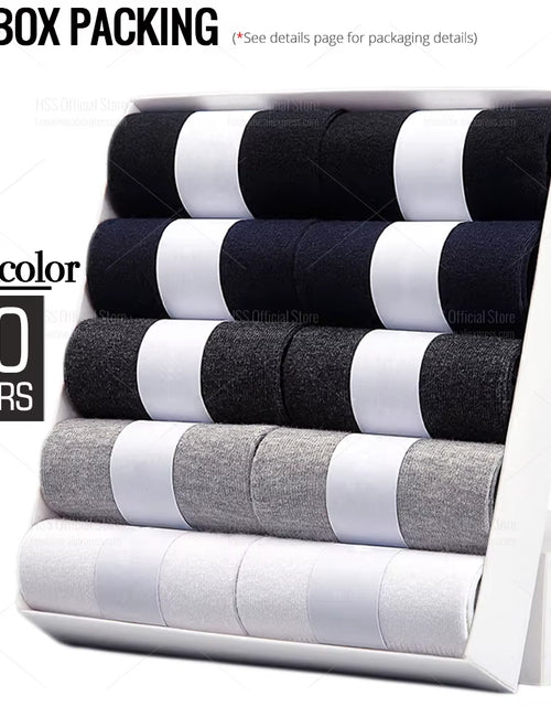 Load image into Gallery viewer, 5/10 Pairs Men'S Cotton Blend Socks Black Business Men Socks Soft Breathable Summer Winter for Male Socks plus Size (6.5-14)

